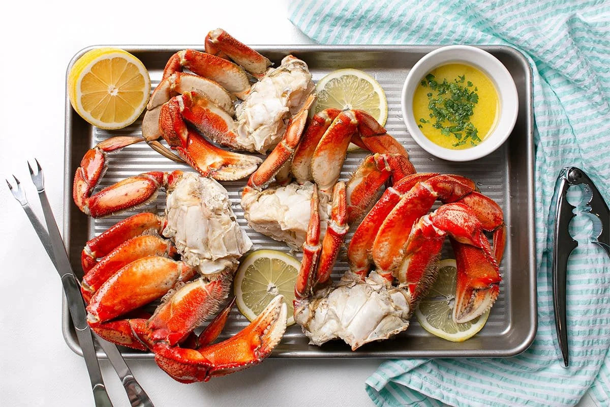Crab clusters and seafood at Friar Tuck's