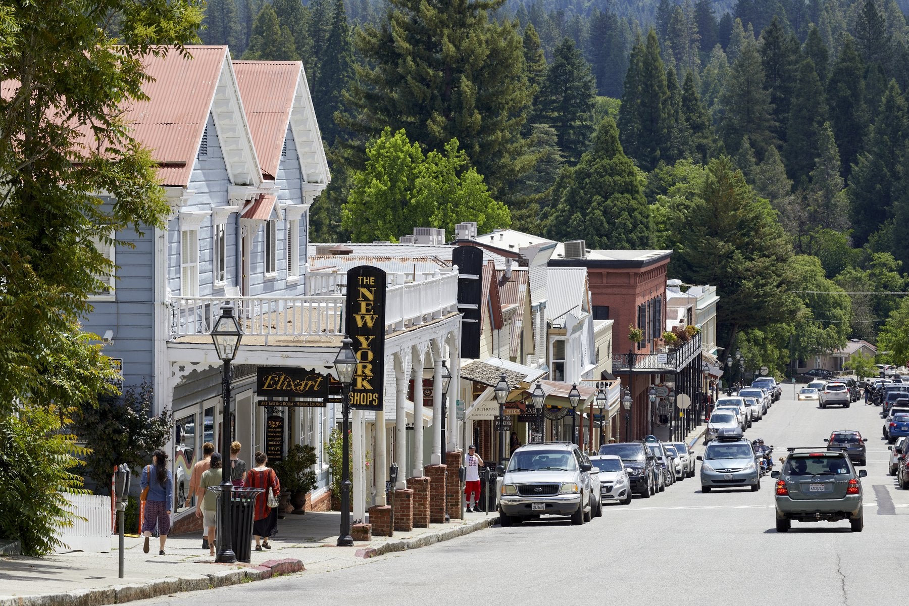Broad Street in downtown Nevada City, California