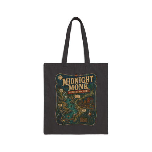 Midnight Monk Summer Swim Guide cotton canvas river tote bag, South Yuba River, Friar Tuck’s (image 2 of 8)