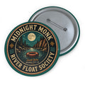 Midnight Monk River Float Society retro pin button, South Yuba night badge, Friar Tuck’s (image 1 of 2)