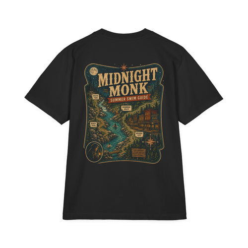 Midnight Monk Summer Swim Guide retro camp map graphic tee, South Yuba River, Friar Tuck’s (image 1 of 7)