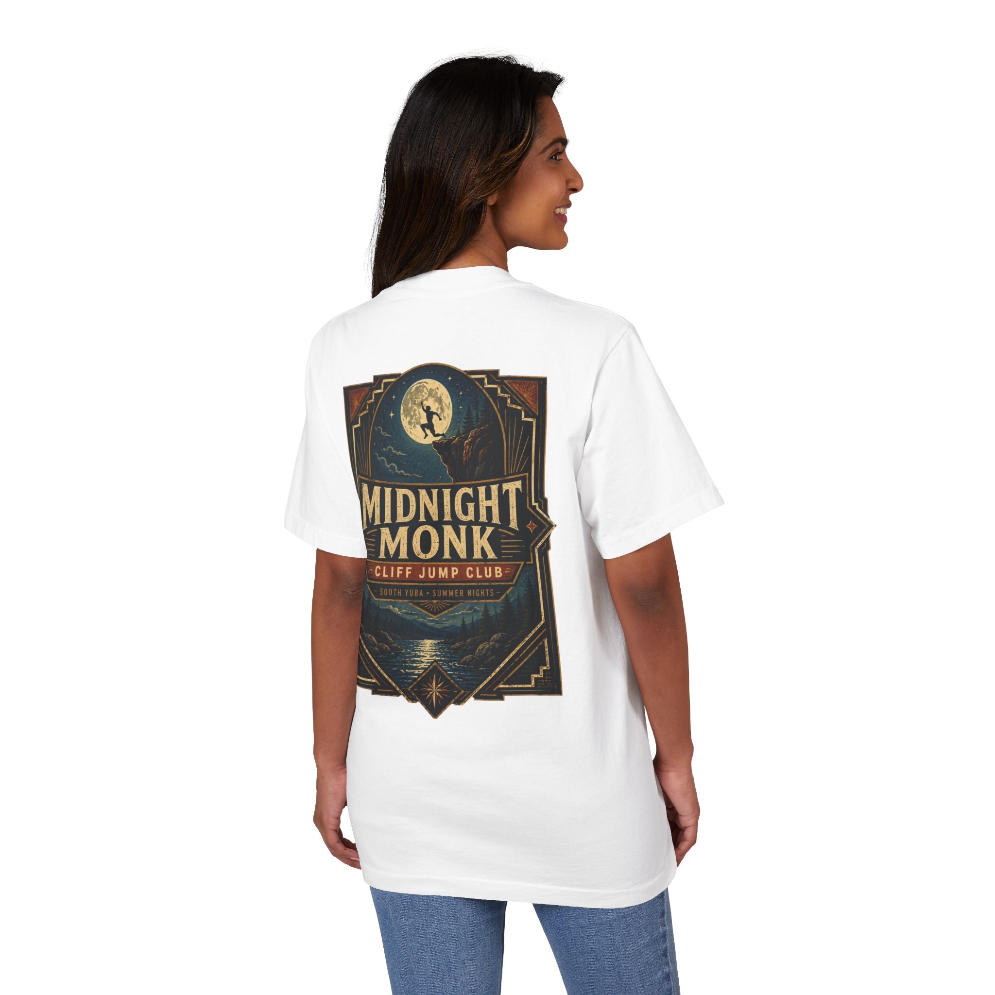 Midnight Monk Cliff Jump Club garment-dyed drop-shoulder river tee, Friar Tuck’s Nevada City (image 9 of 16)