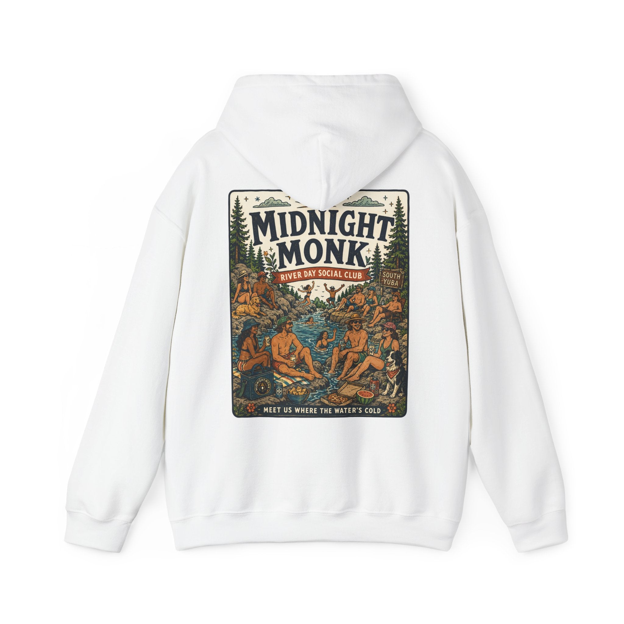 Midnight Monk River Day Social Club vintage South Yuba graphic hoodie, Friar Tuck’s Nevada City (image 1 of 24)