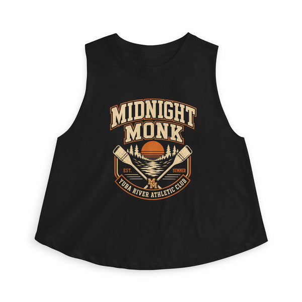 Midnight Monk Athletic Crop Top | River Paddle Vintage Graphic