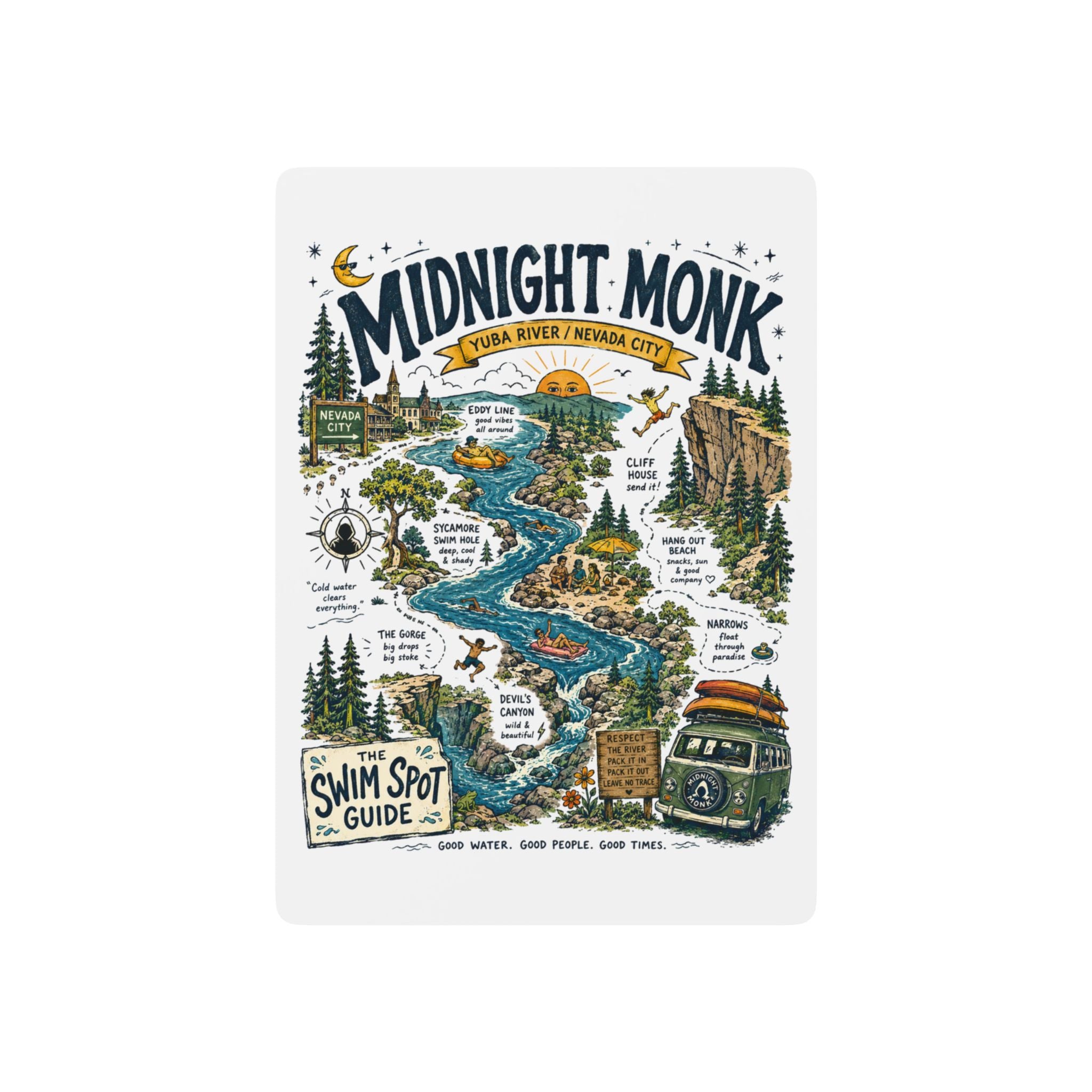 Midnight Monk Swim Spot Guide playing cards, river camping poker deck, Friar Tuck’s (image 3 of 3)