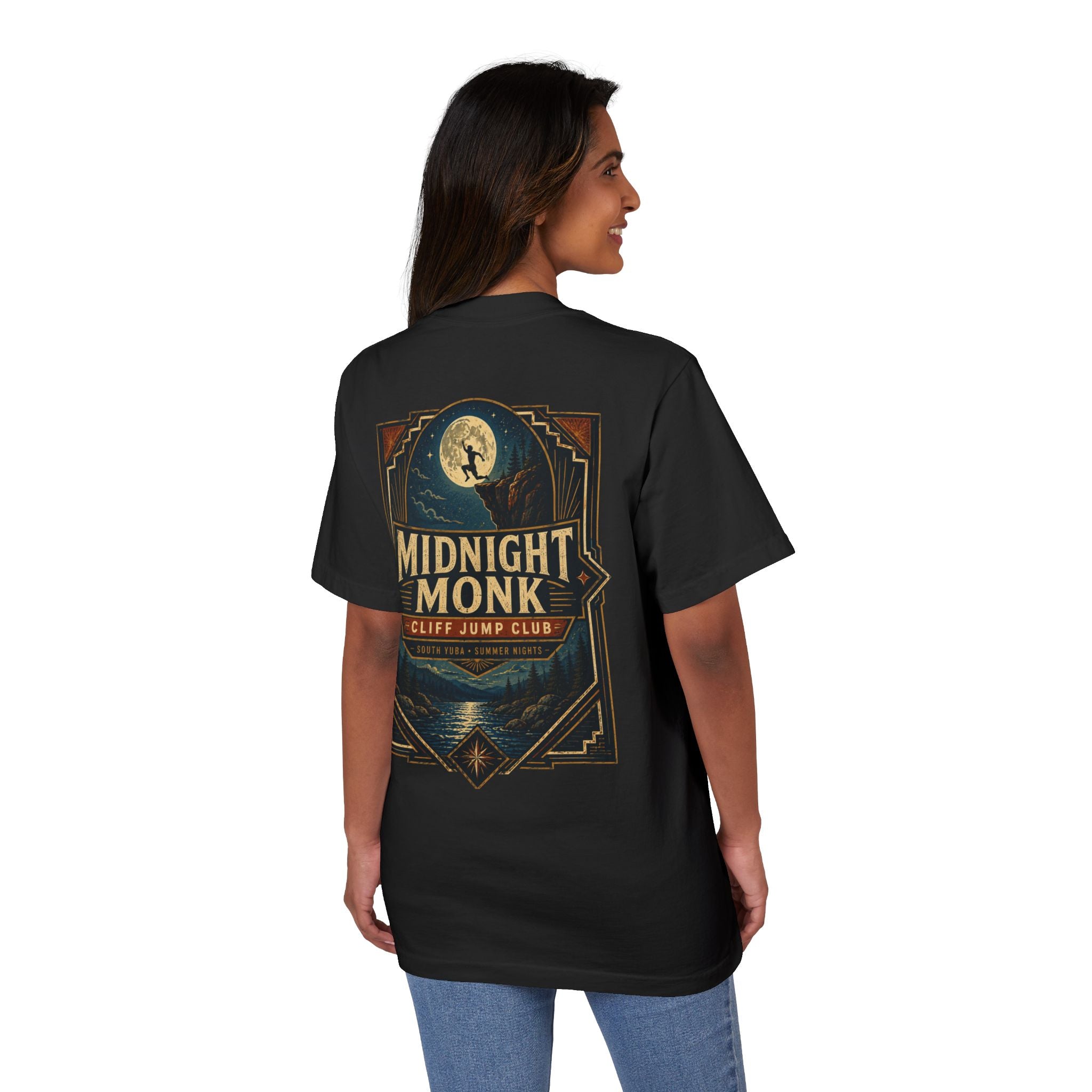 Midnight Monk Cliff Jump Club garment-dyed drop-shoulder river tee, Friar Tuck’s Nevada City (image 11 of 16)
