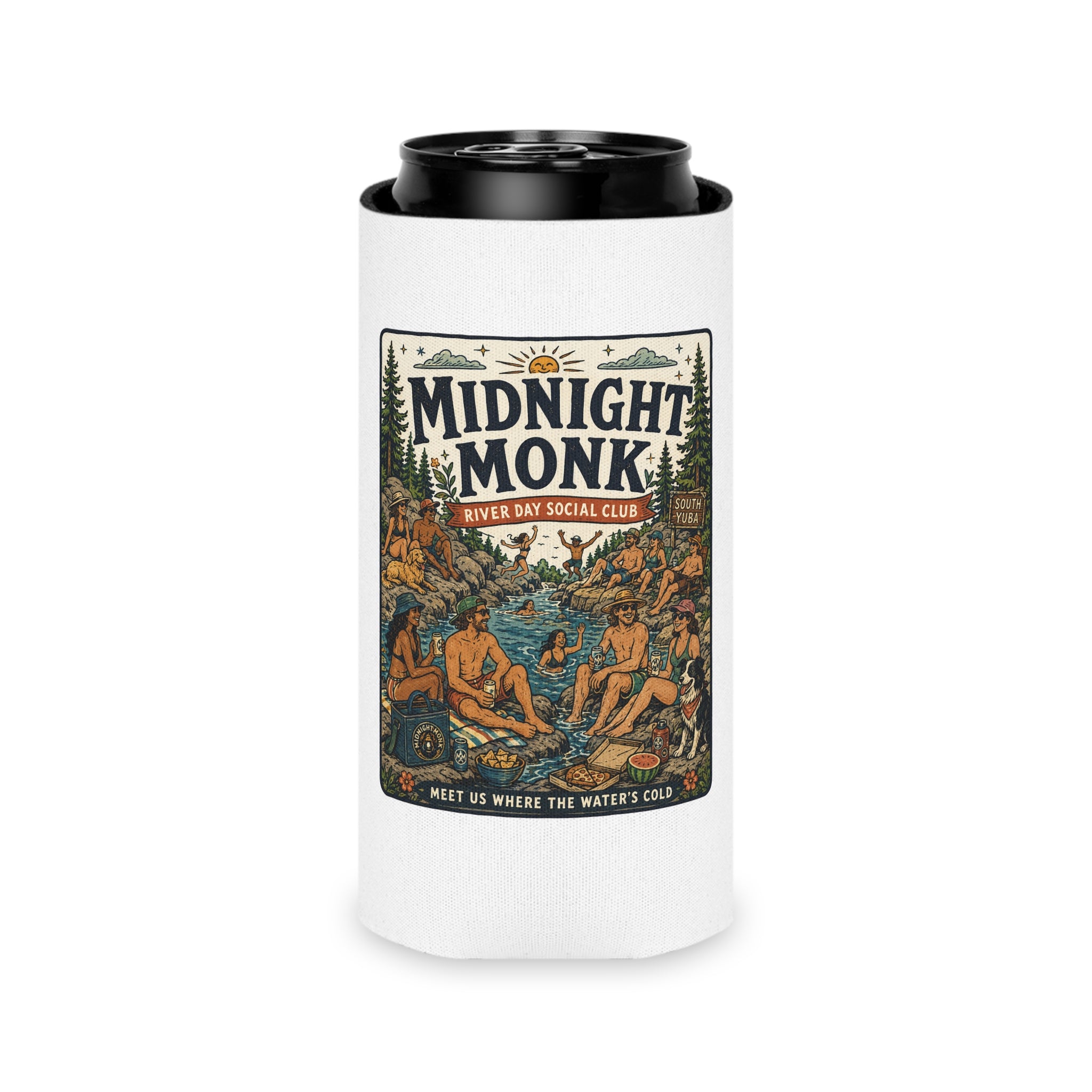 Midnight Monk Sunset Lake logo can cooler, Nevada City Summer Club, Friar Tuck’s (image 8 of 8)