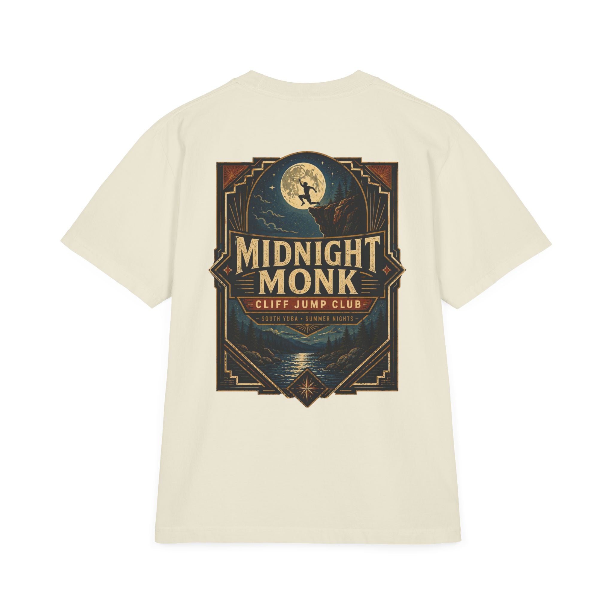 Midnight Monk Cliff Jump Club garment-dyed drop-shoulder river tee, Friar Tuck’s Nevada City (image 2 of 16)