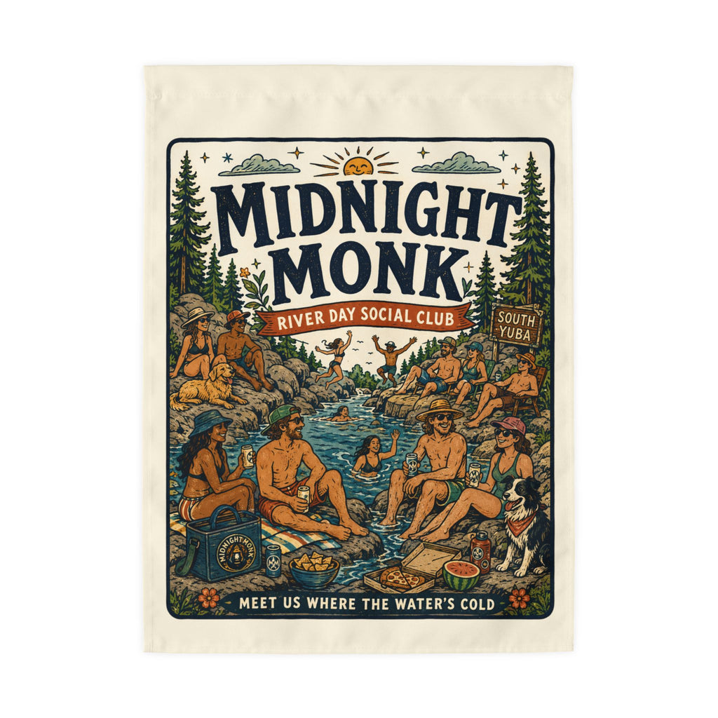 Midnight Monk Swim Spot Guide outdoor camp flag, South Yuba River, Friar Tuck’s Nevada City (image 1 of 2)