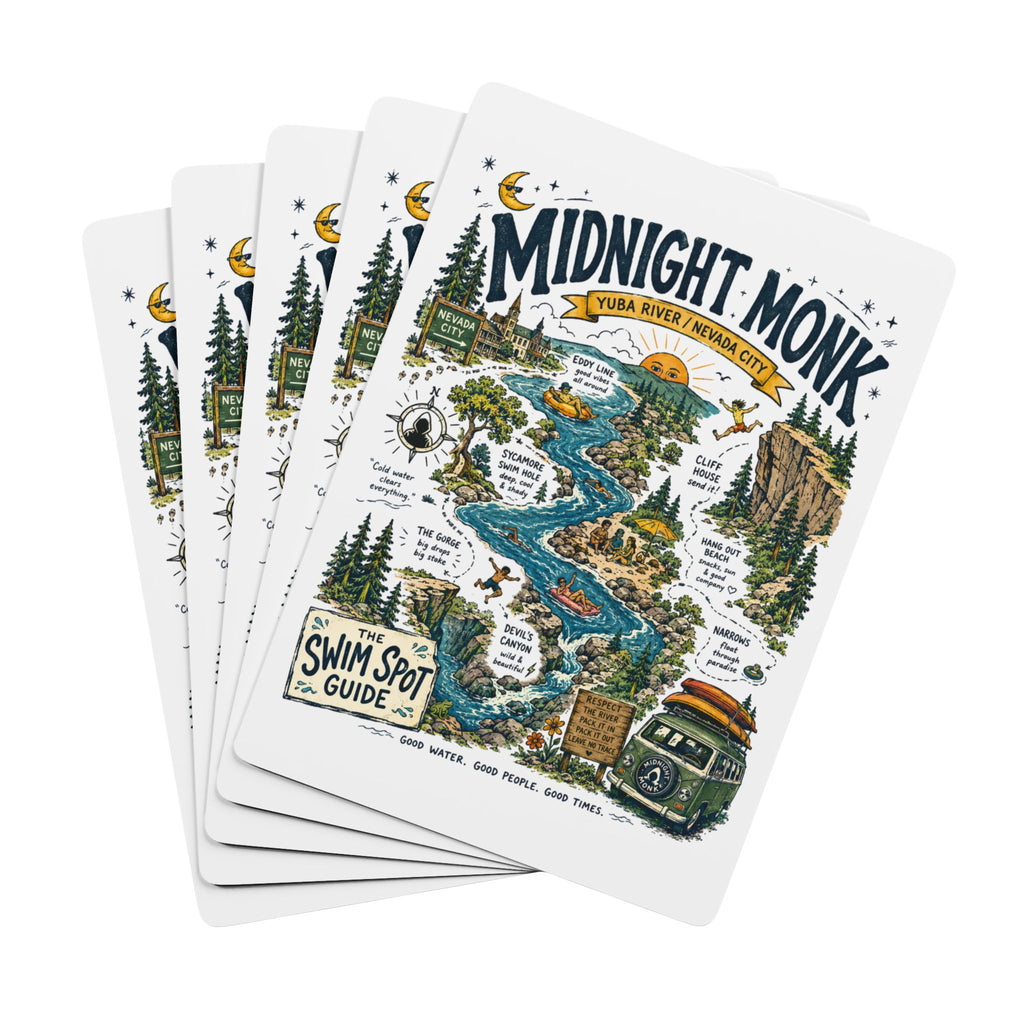 Midnight Monk Swim Spot Guide playing cards, river camping poker deck, Friar Tuck’s (image 1 of 3)