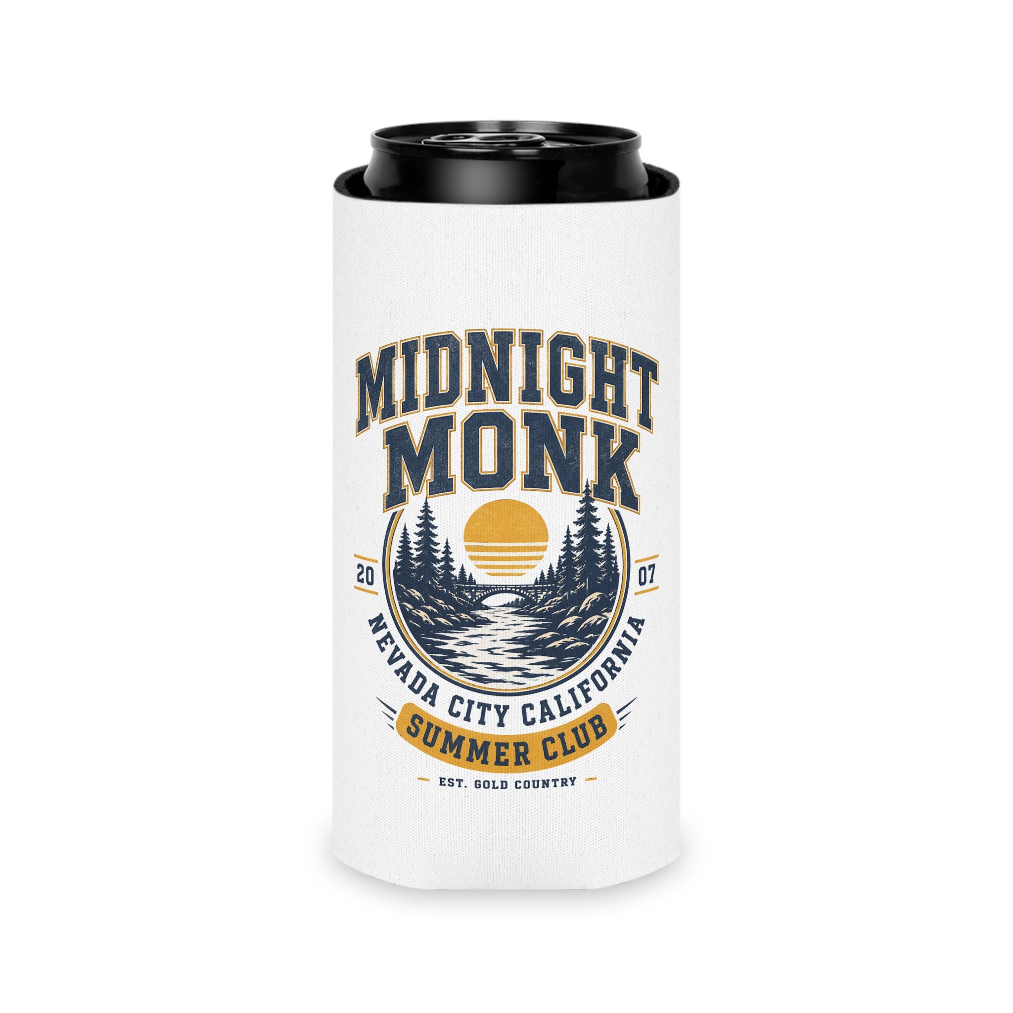 Midnight Monk Sunset Lake logo can cooler, Nevada City Summer Club, Friar Tuck’s (image 7 of 8)