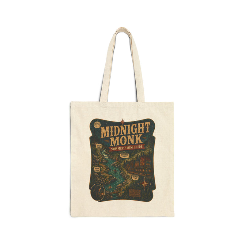 Midnight Monk Summer Swim Guide Tote Bag | Vintage River Canvas Tote