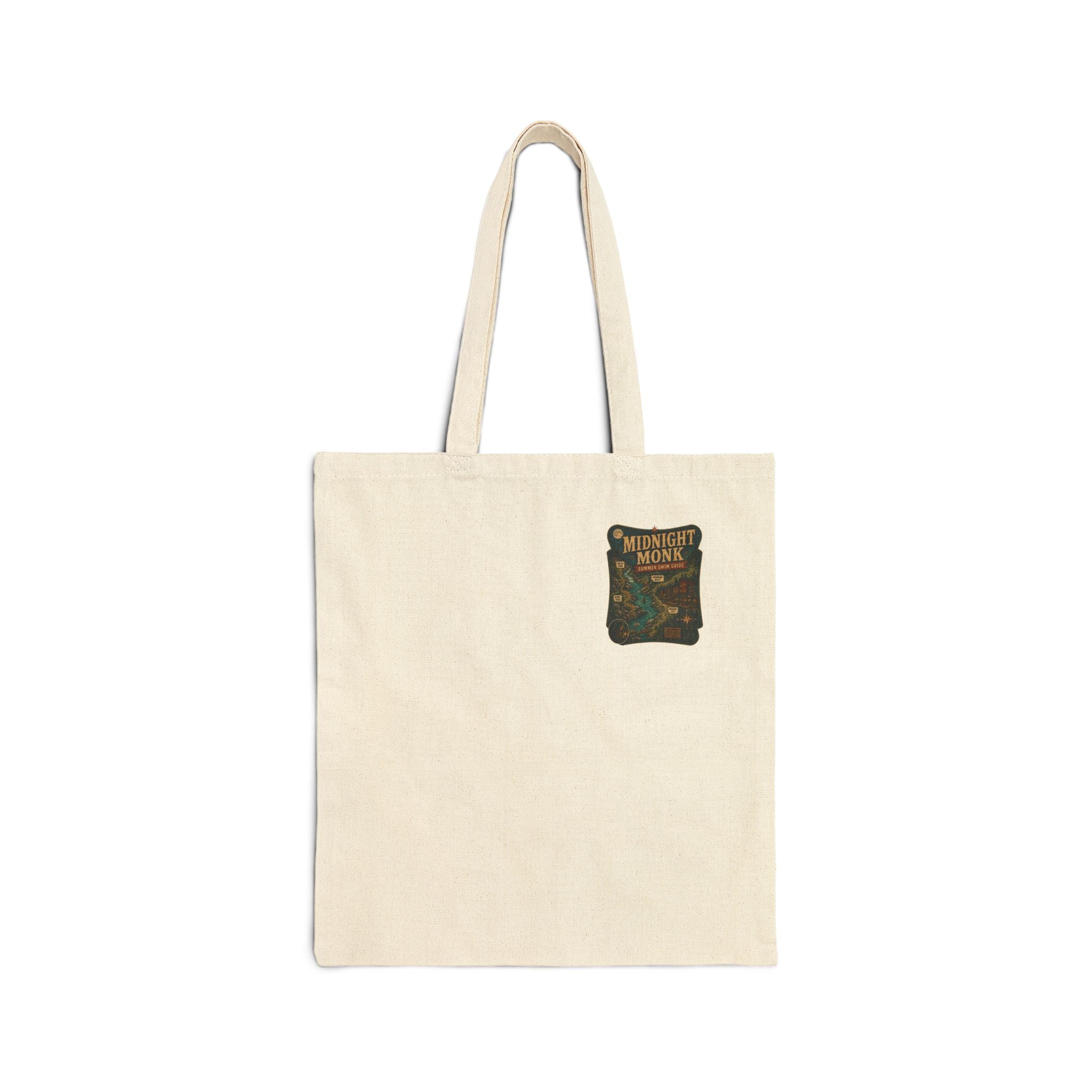 Midnight Monk Summer Swim Guide cotton canvas river tote bag, South Yuba River, Friar Tuck’s (image 3 of 8)