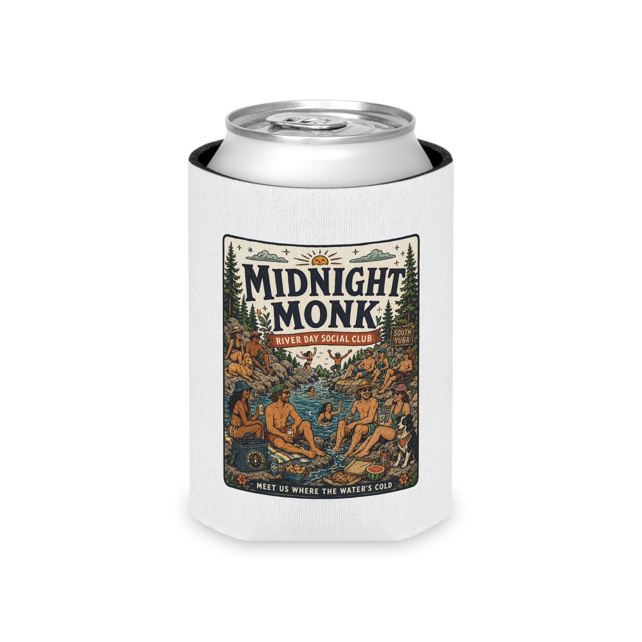 Midnight Monk Sunset Lake logo can cooler, Nevada City Summer Club, Friar Tuck’s (image 5 of 8)