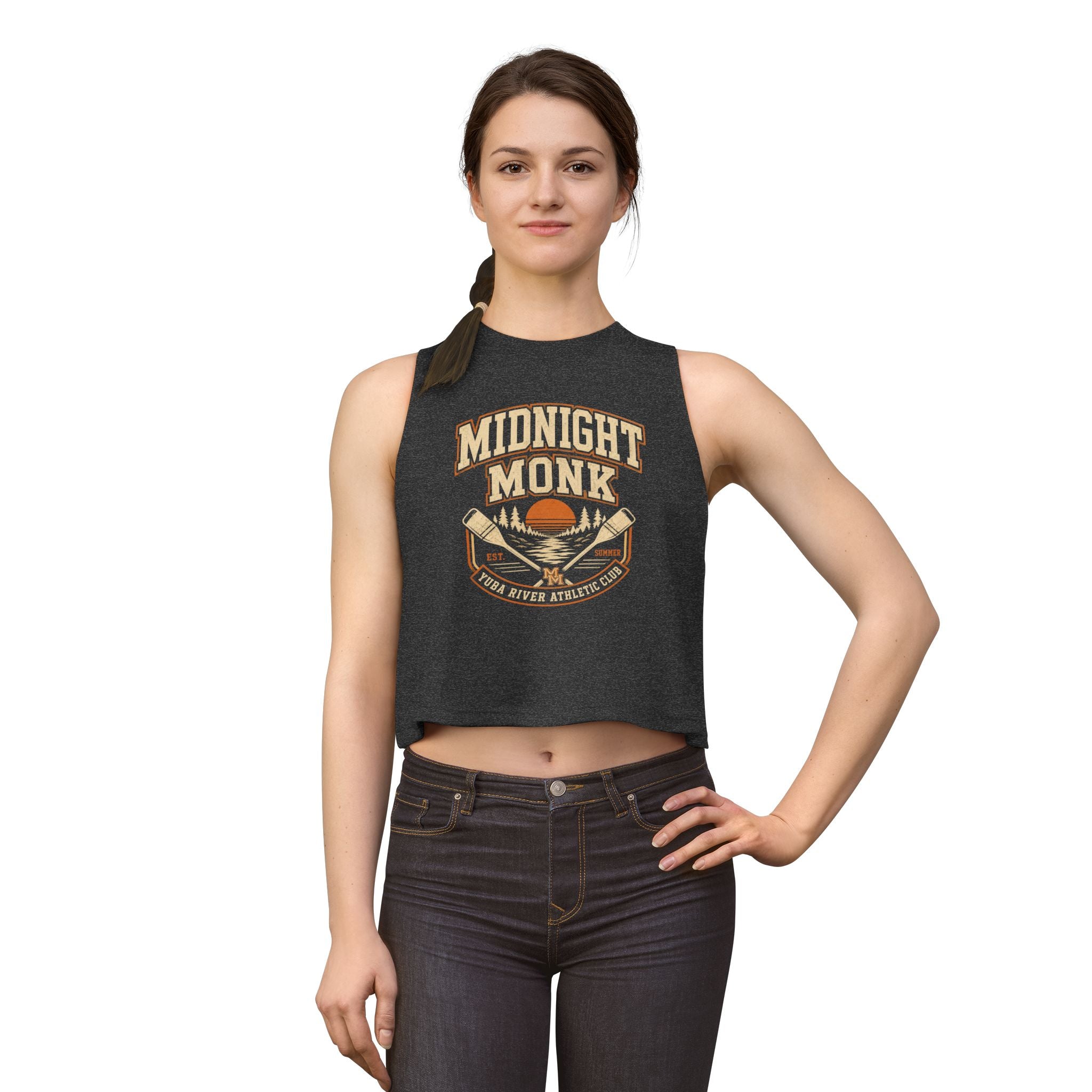 Midnight Monk river paddle vintage graphic athletic crop top, Friar Tuck’s Nevada City (image 11 of 12)