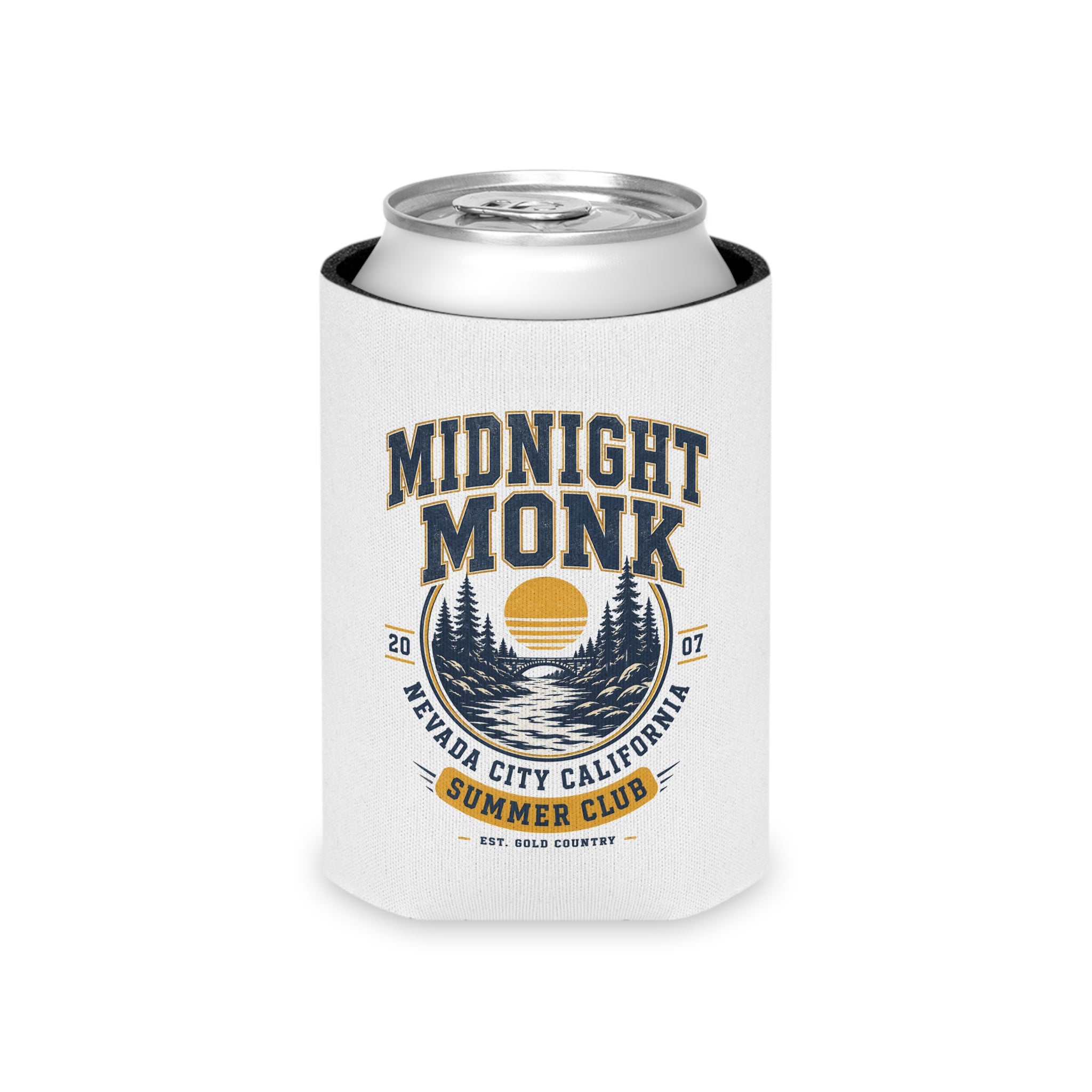 Midnight Monk Sunset Lake logo can cooler, Nevada City Summer Club, Friar Tuck’s (image 4 of 8)