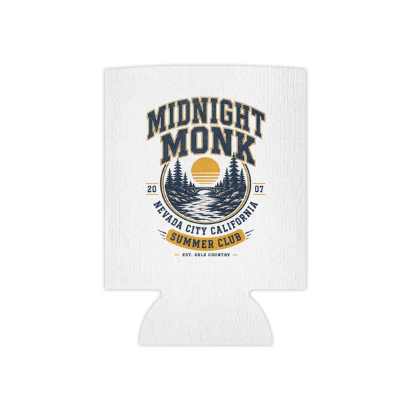 Midnight Monk Sunset Lake logo Can Cooler | Nevada City summer club