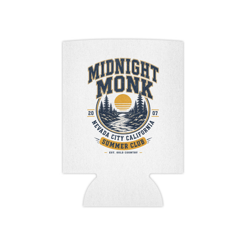 Midnight Monk Sunset Lake logo Can Cooler | Nevada City summer club
