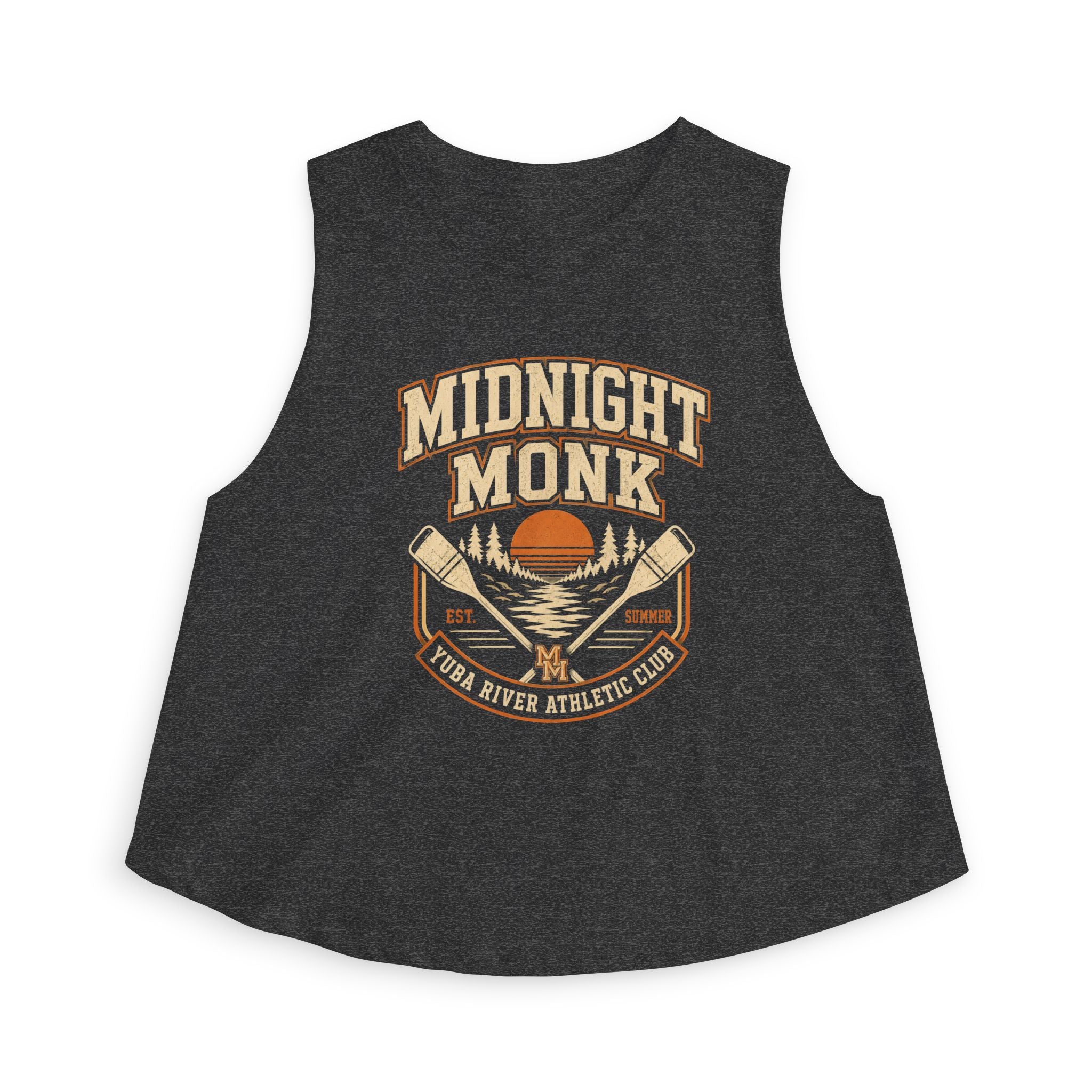 Midnight Monk river paddle vintage graphic athletic crop top, Friar Tuck’s Nevada City (image 3 of 12)
