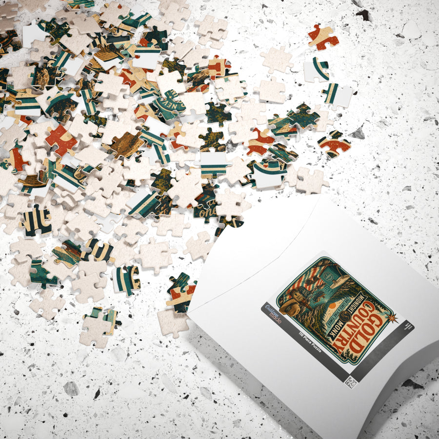 Gold Country Vintage Poster Puzzle | Scenic Retro Camping Jigsaw