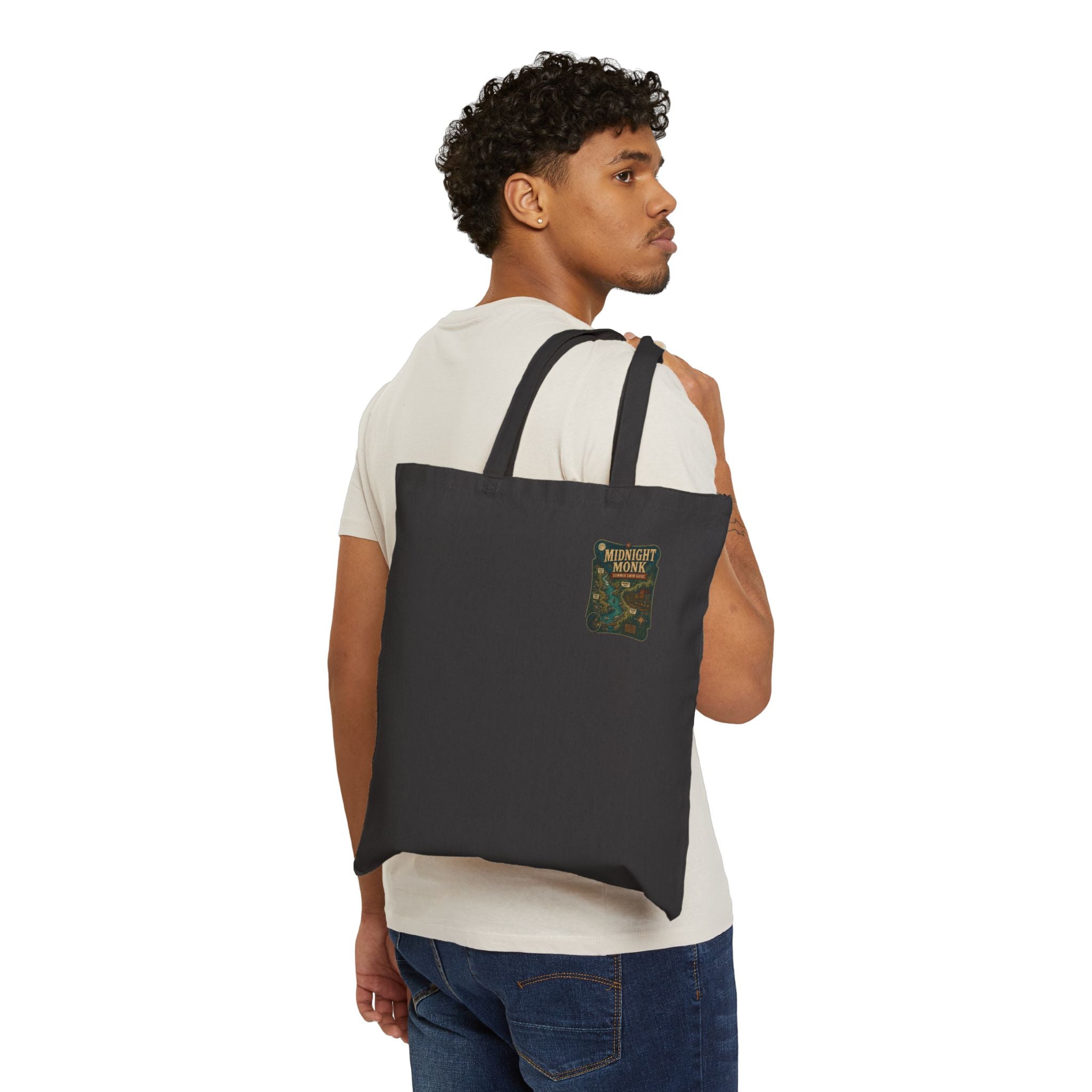 Midnight Monk Summer Swim Guide cotton canvas river tote bag, South Yuba River, Friar Tuck’s (image 8 of 8)