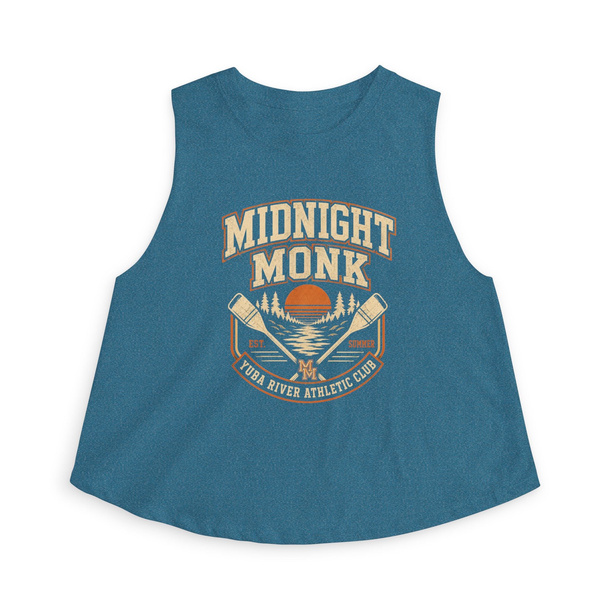 Midnight Monk river paddle vintage graphic athletic crop top, Friar Tuck’s Nevada City (image 2 of 12)