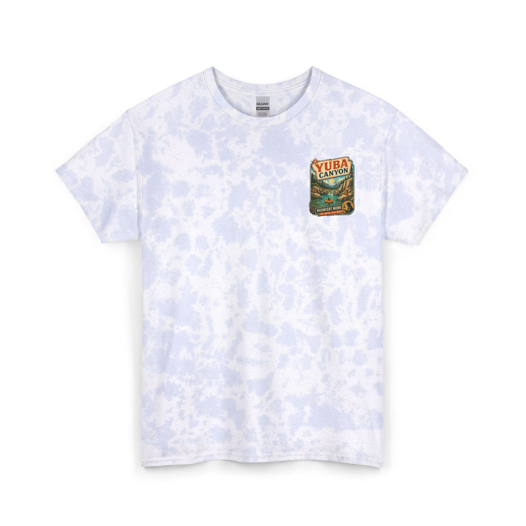 Yuba Canyon landscape tie-dye cotton tee, Midnight Monk line at Friar Tuck’s Nevada City (image 2 of 3)